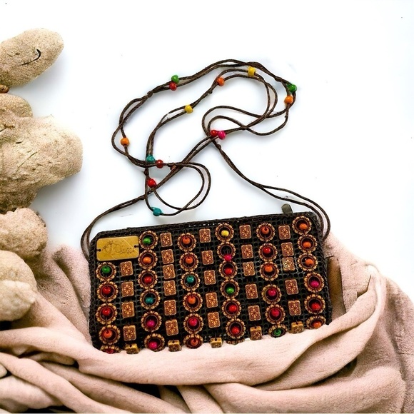 Beats Handbags - Beats mini sling crossbody bag in beautiful brown color with coconut shell